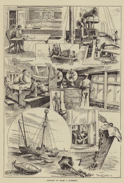 Sketches on Board a Lightship by Percy Robert Craft